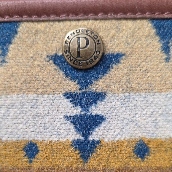 Pendleton Crossbody Bag with Blue and Yellow Geometric Design Travel - Picture 5 of 13